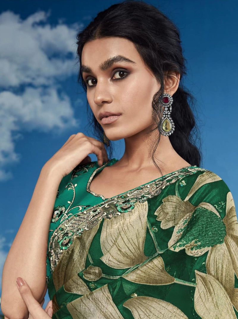 Sacramento Green Party Designer Saree