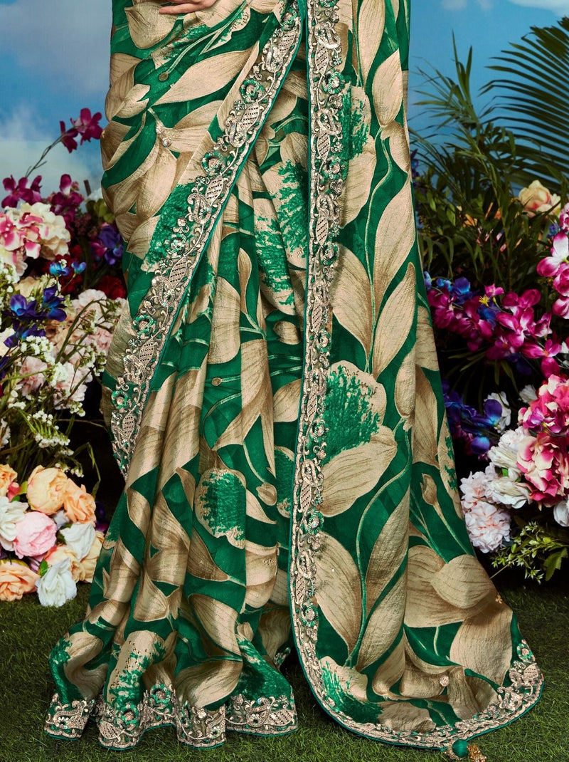 Sacramento Green Party Designer Saree