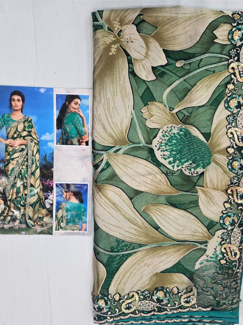 Sacramento Green Party Designer Saree