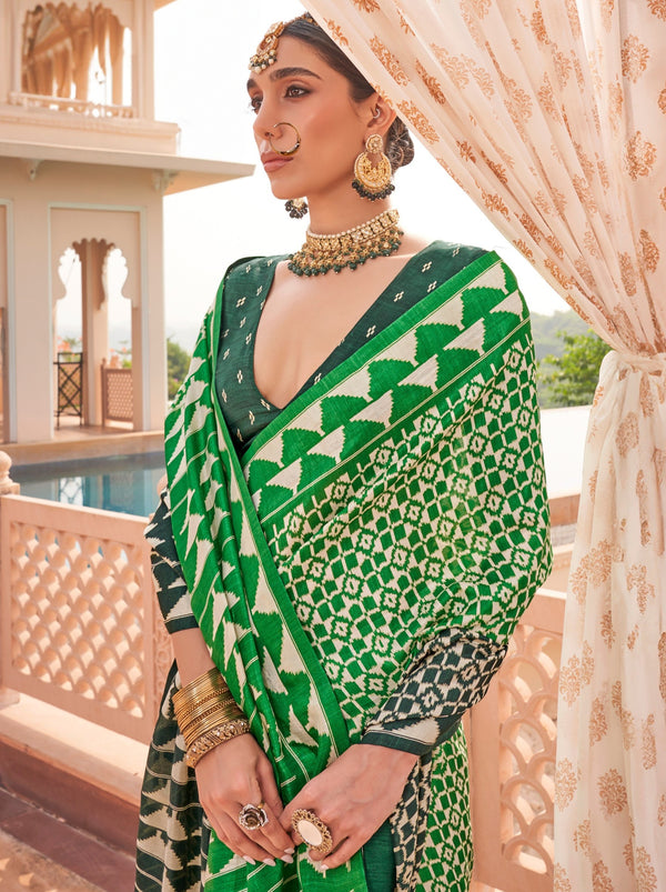 Lawn Green Celebration Saree