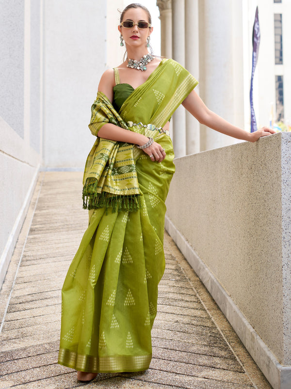 Apple Green Celebration Saree