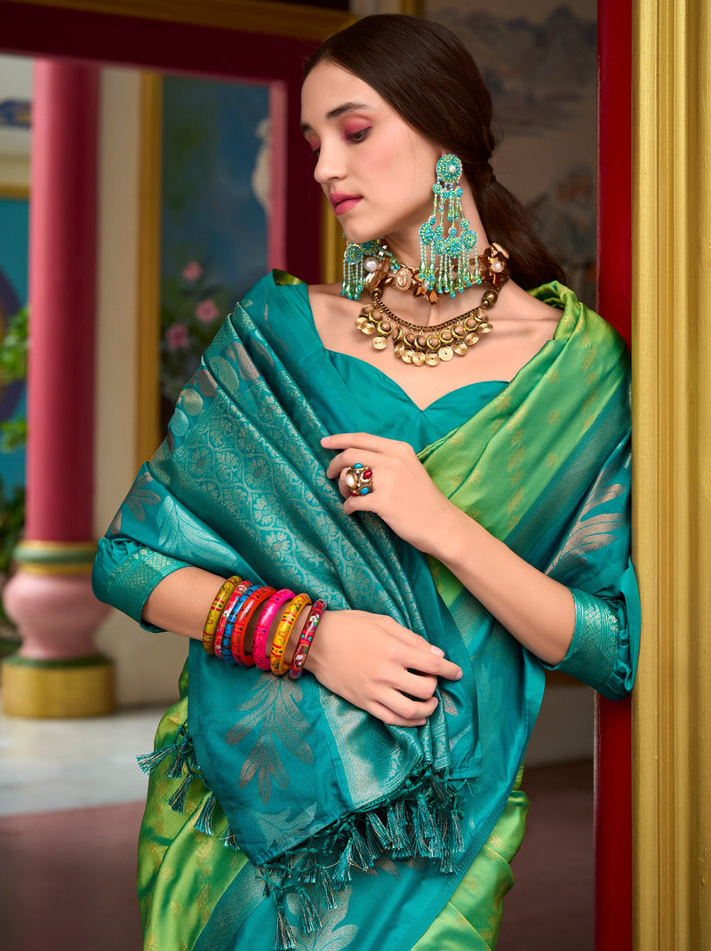 Lawn Green Celebration Saree