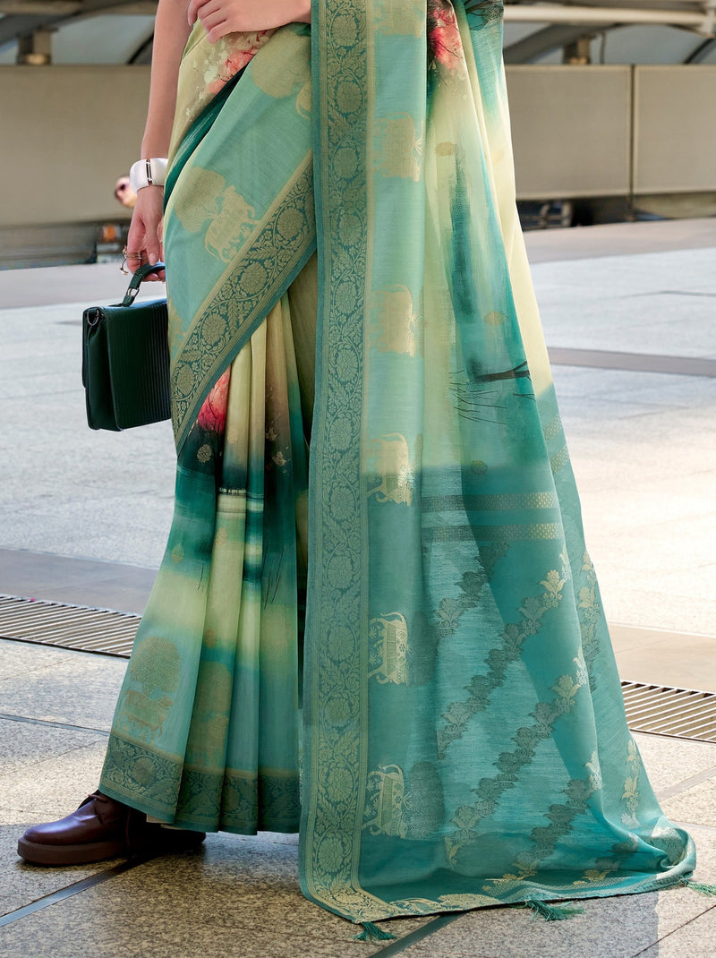 Tea Green Celebration Saree