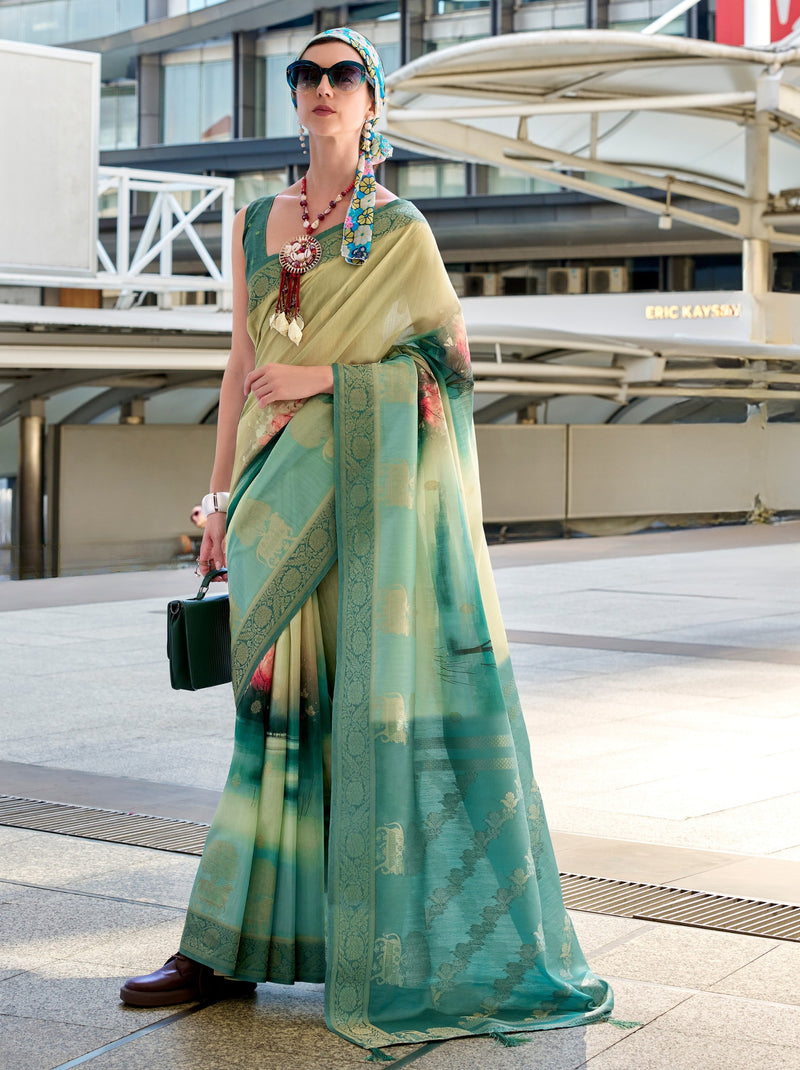 Tea Green Celebration Saree