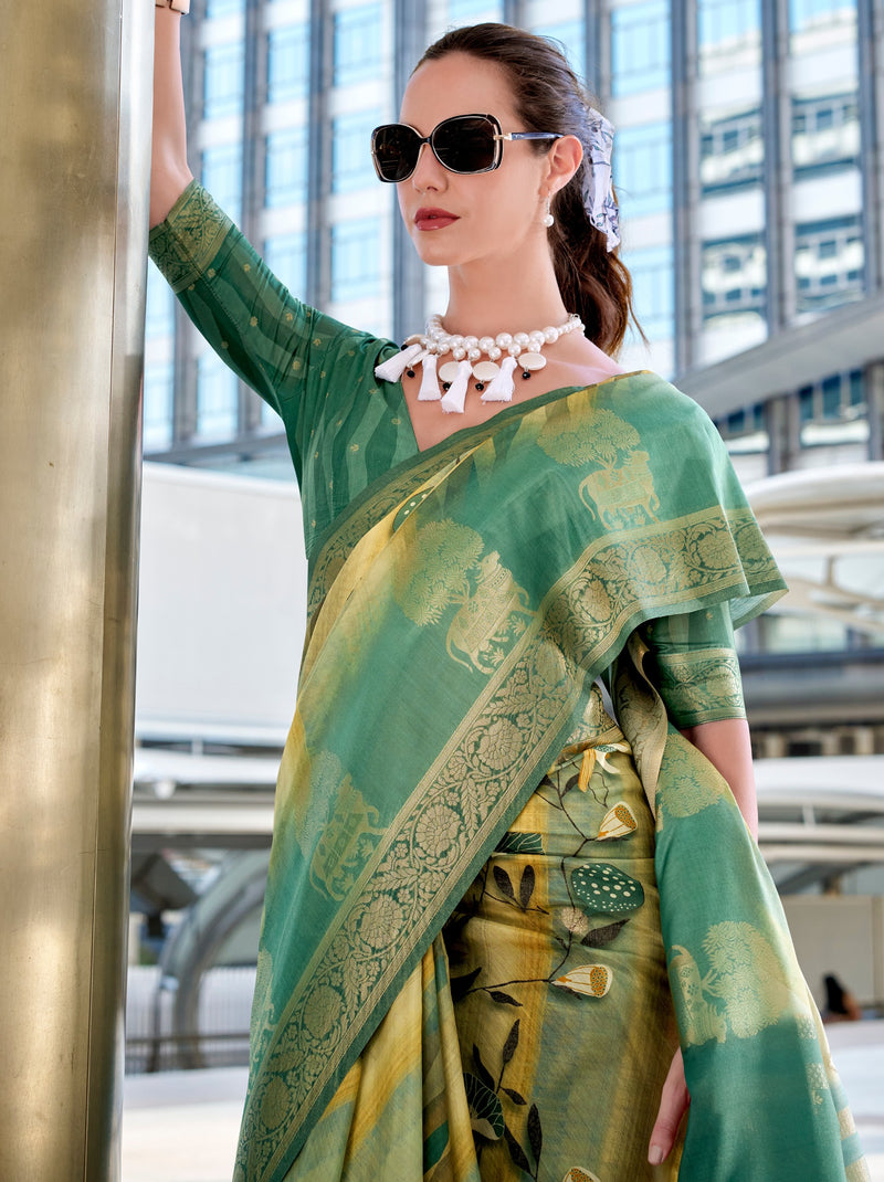 Pear Green Celebration Saree