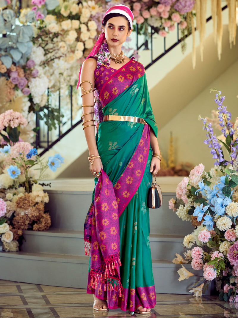 Pine Green Party Premium Saree