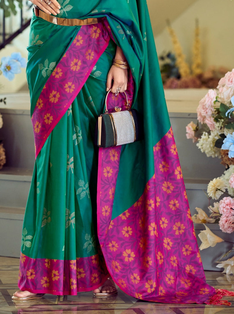 Pine Green Party Premium Saree