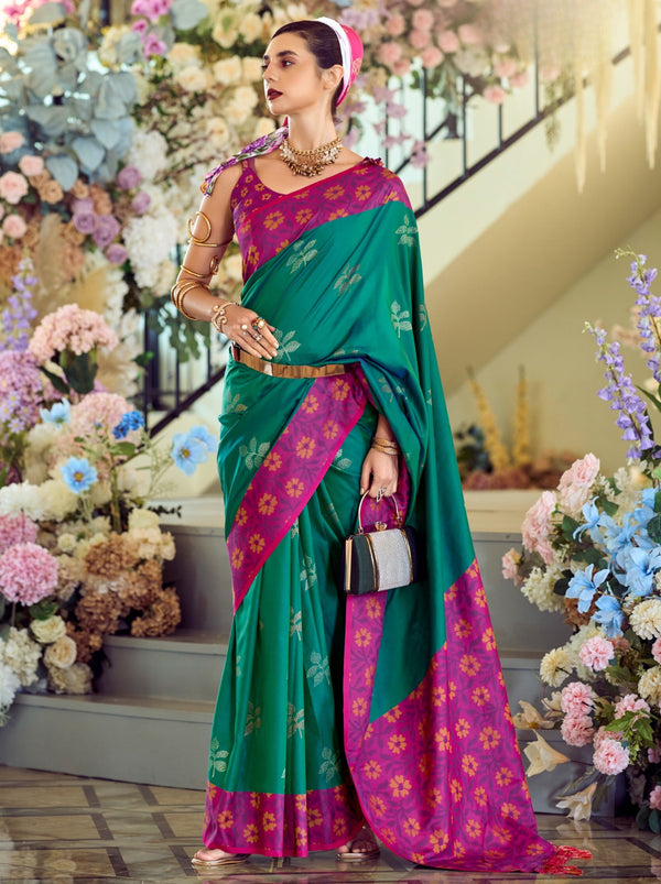 Pine Green Party Premium Saree