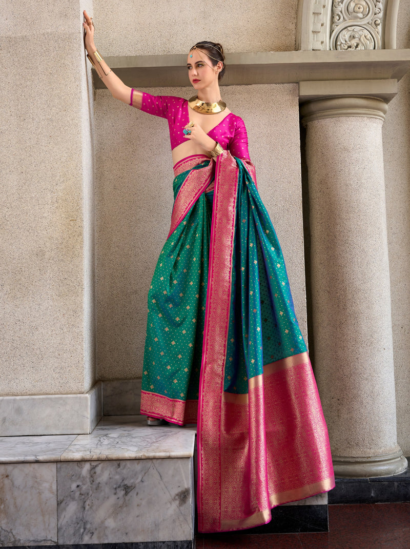 Pine Green Festive Saree