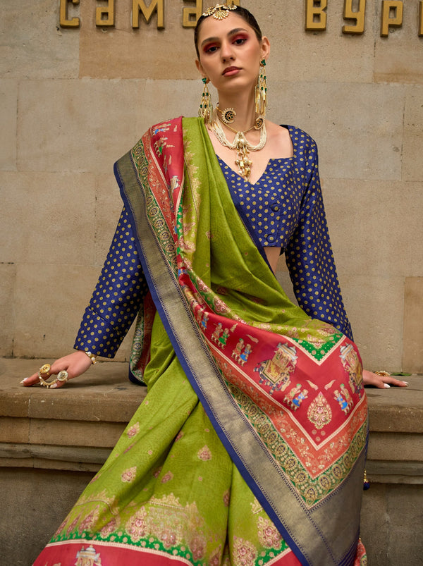 Kelly Green Celebration Saree