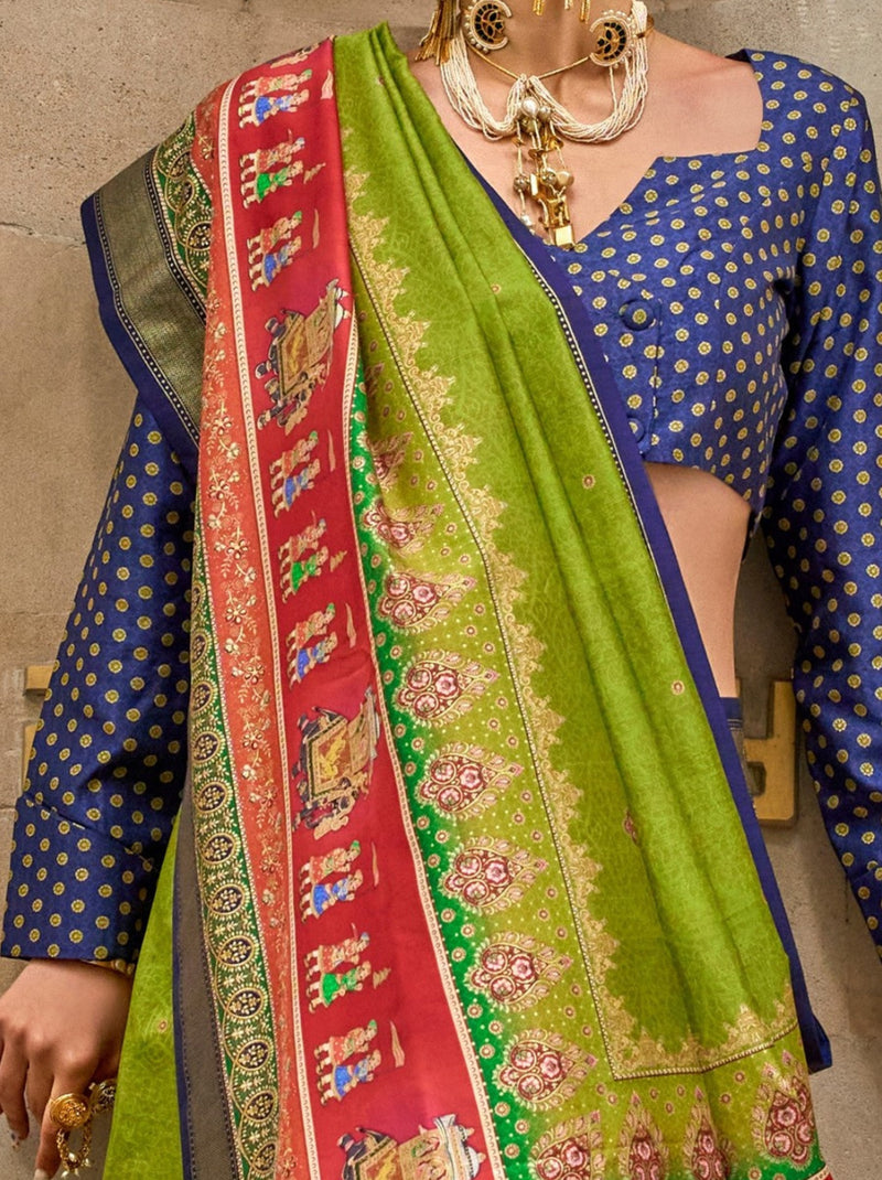 Kelly Green Celebration Saree