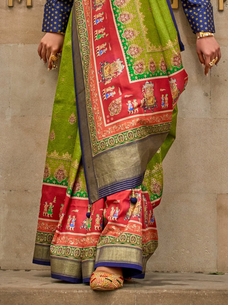 Kelly Green Celebration Saree