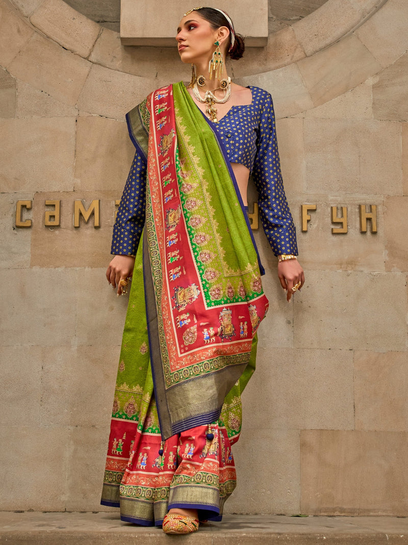 Kelly Green Celebration Saree