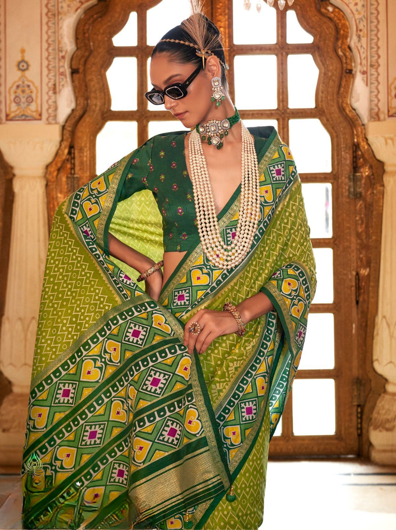 Toad Green Wedding Party Designer Saree