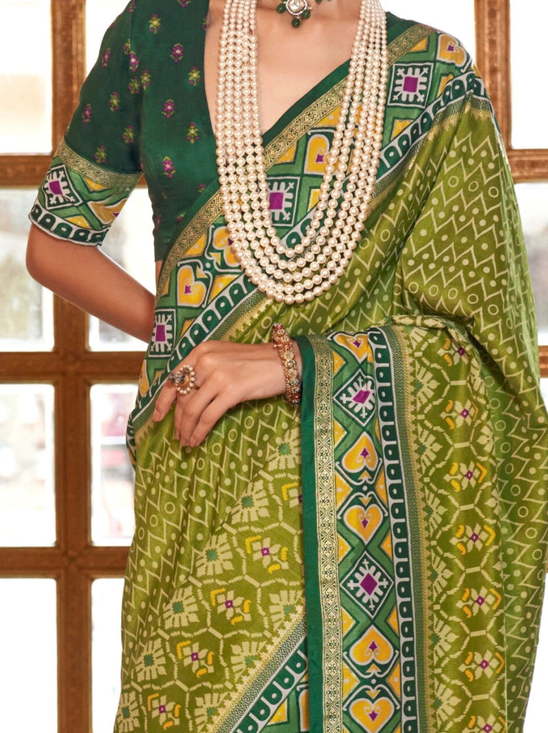 Toad Green Wedding Party Designer Saree