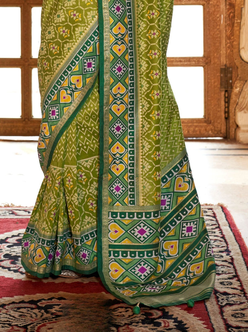 Toad Green Wedding Party Designer Saree