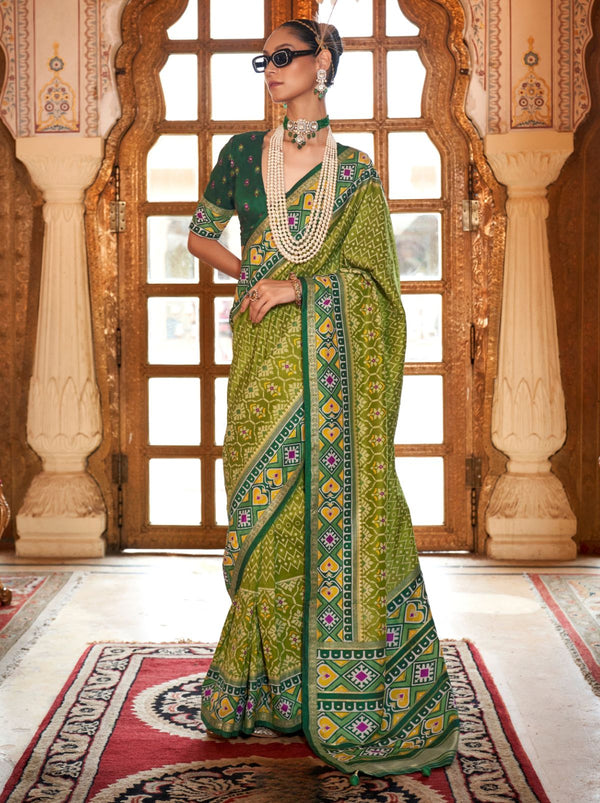 Toad Green Wedding Party Designer Saree