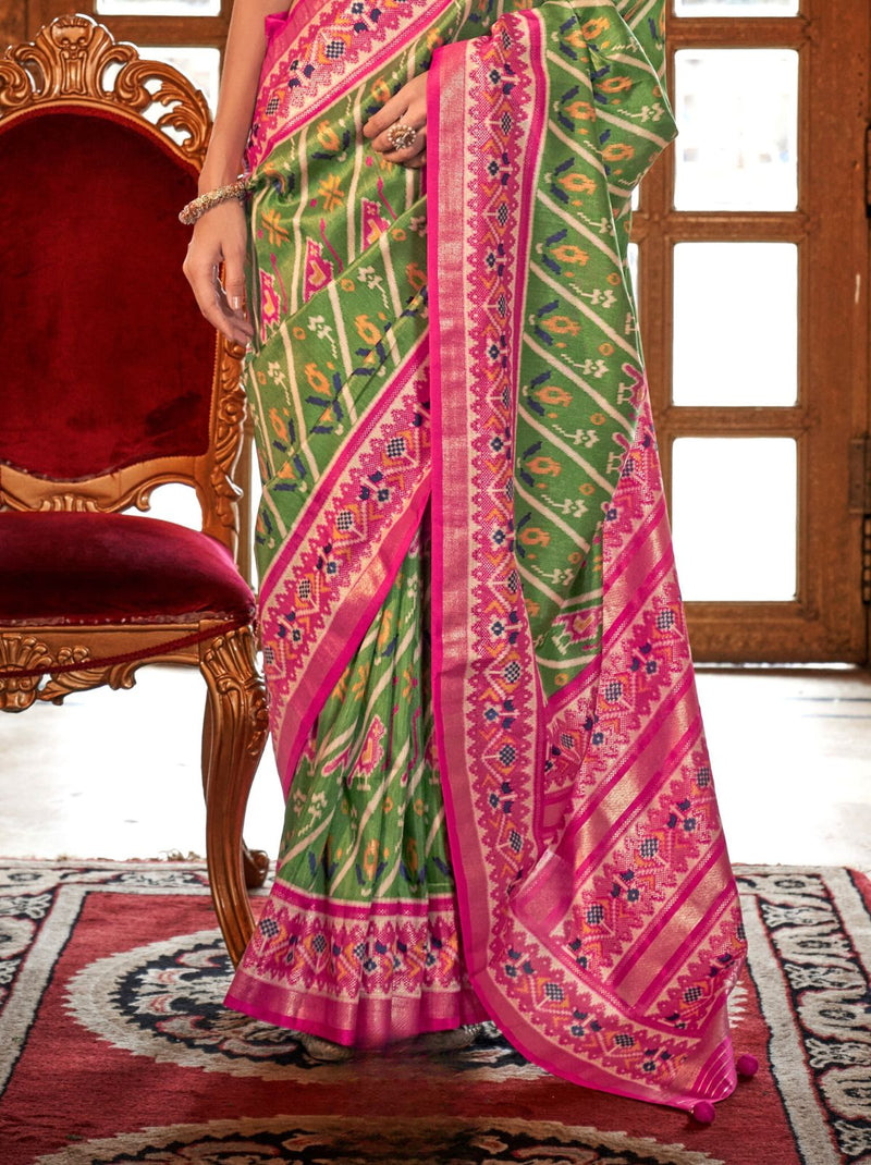 Moss Green Wedding Party Designer Saree