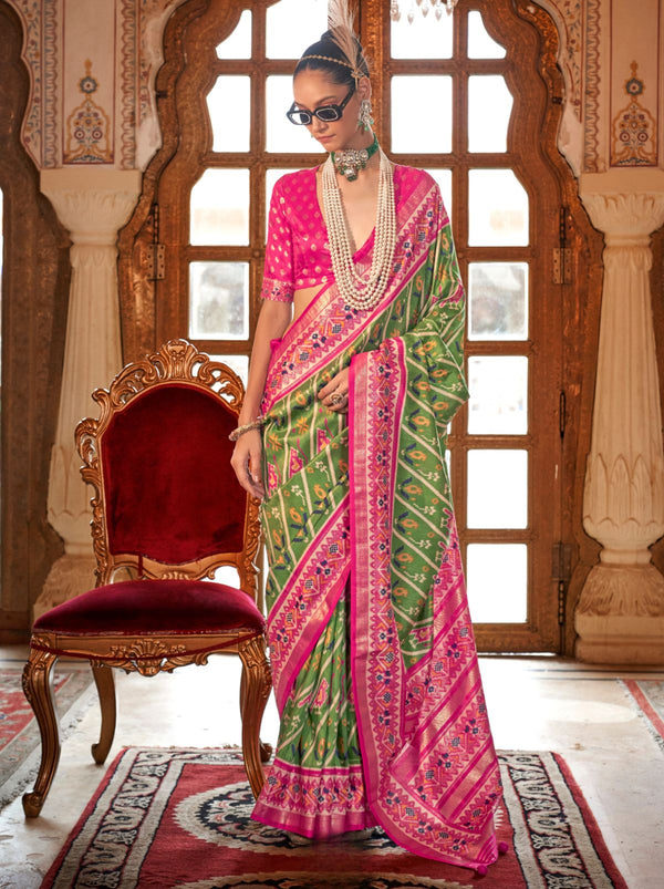 Moss Green Wedding Party Designer Saree