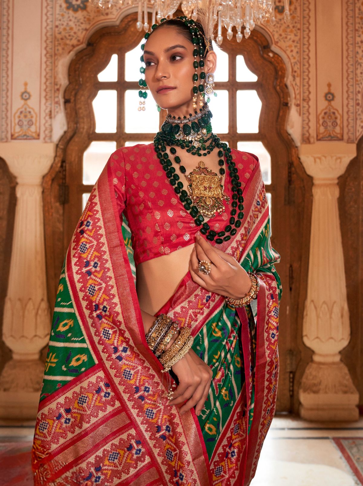 Sacramento Green Wedding Party Designer Saree - TrendOye