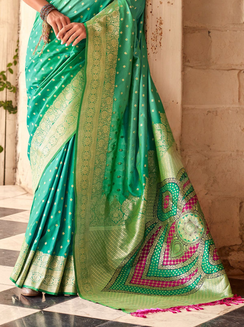 Sea Green Wedding Party Designer Saree