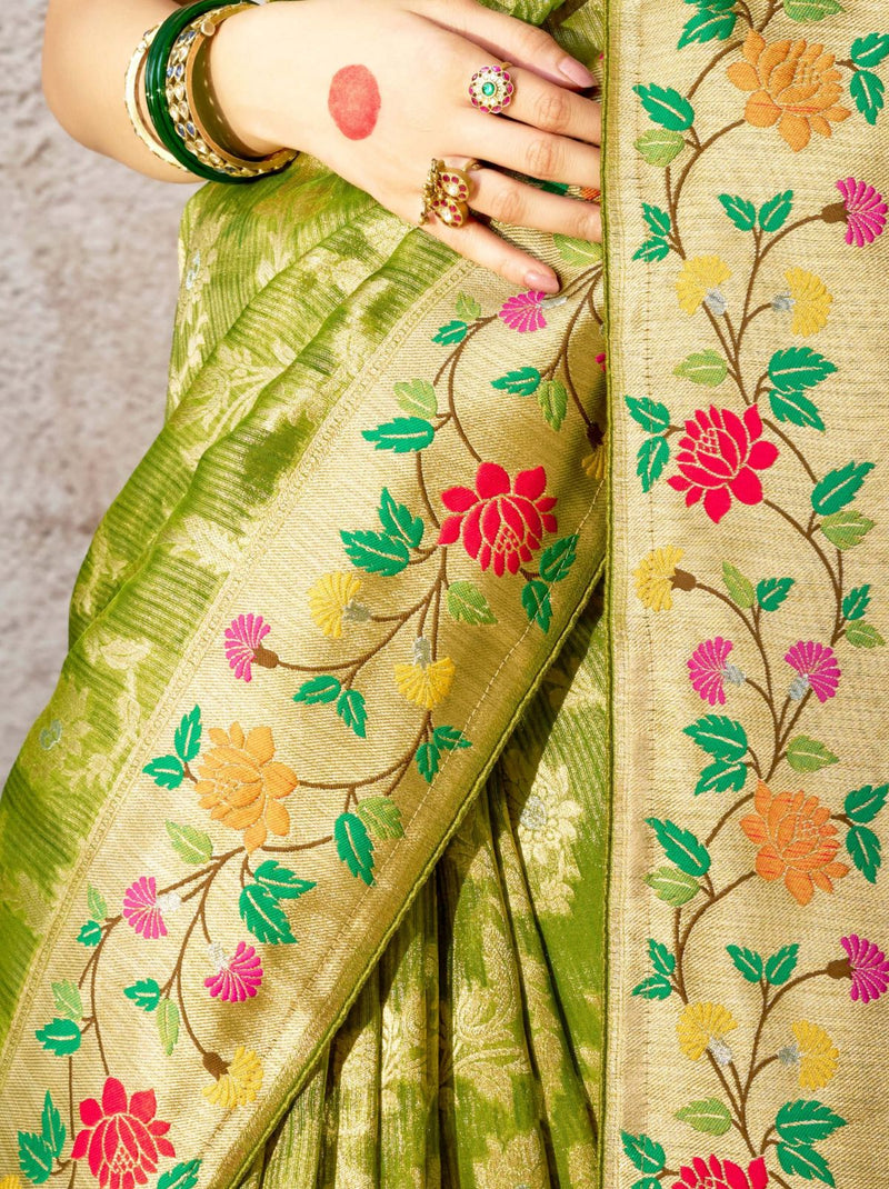 Pistachio Green Wedding Designer Saree