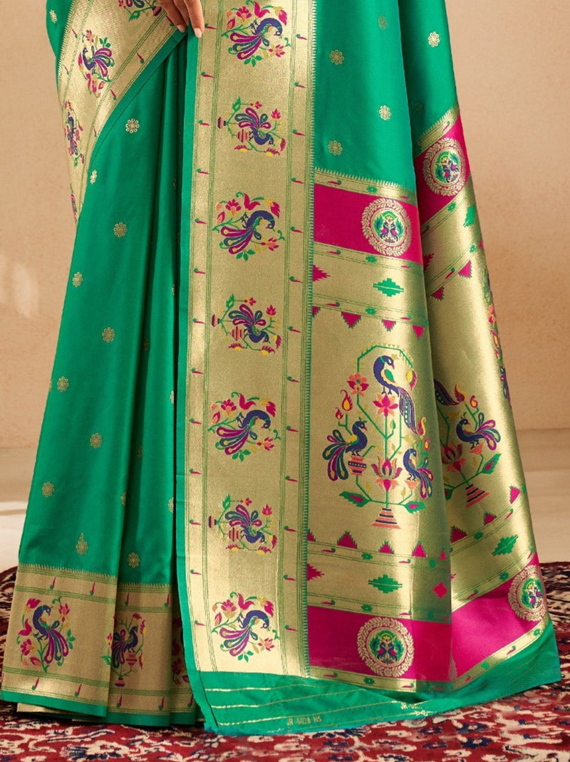 Persian Green Paithani Festive Saree