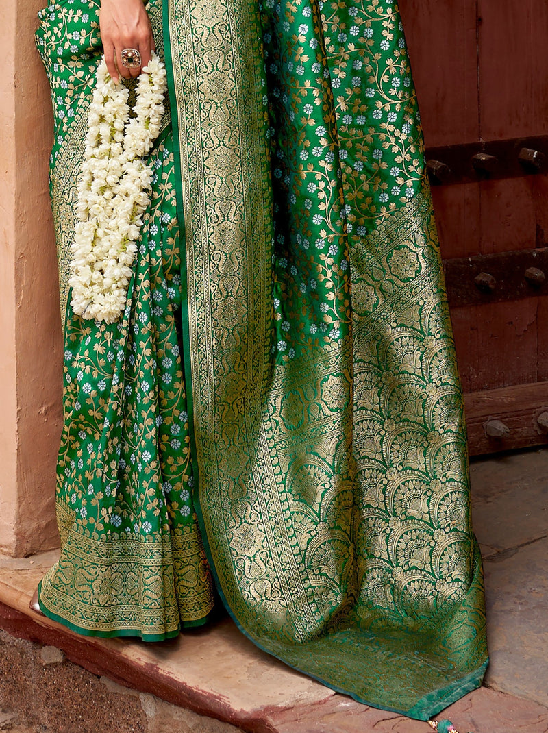 Forest Green Party Wedding Saree