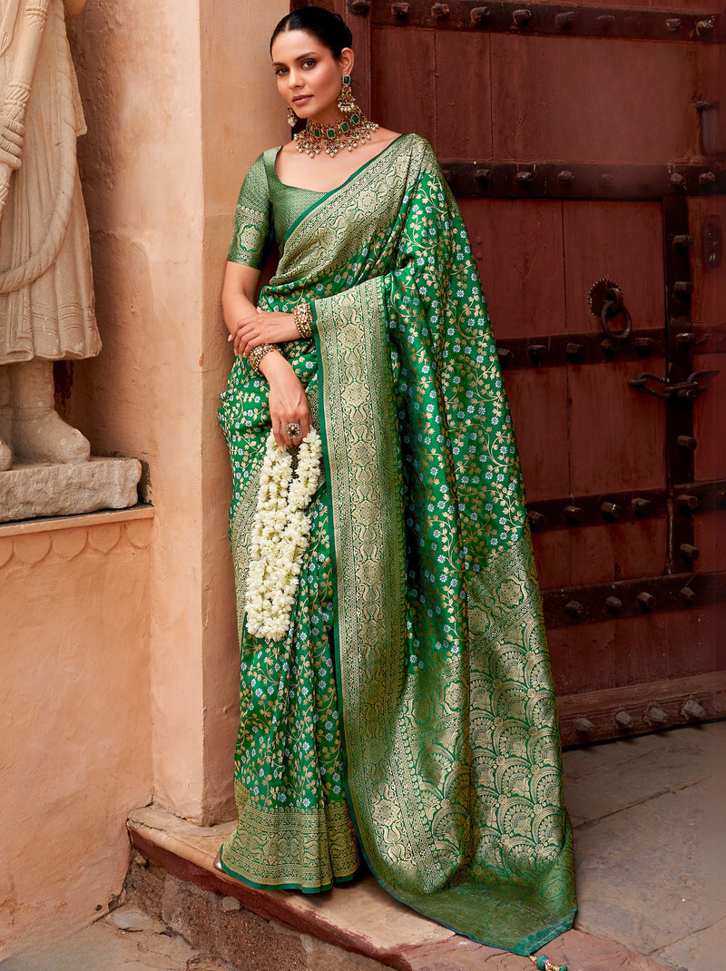 Forest Green Party Wedding Saree