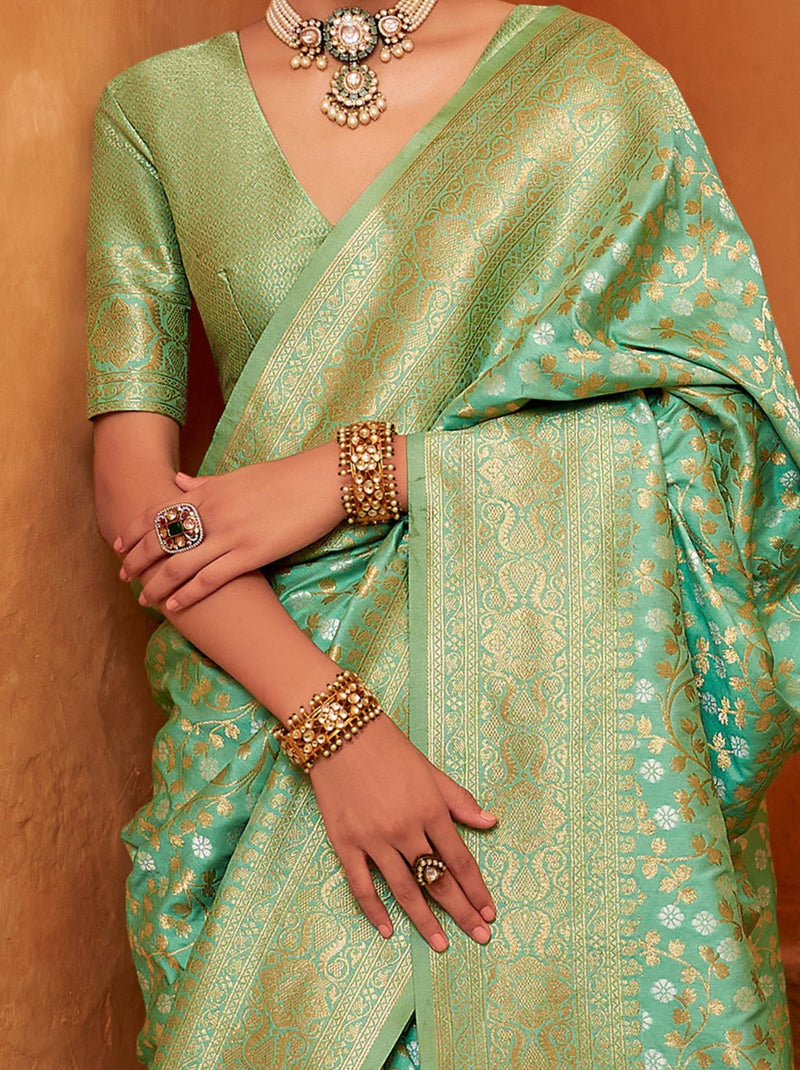 Mint Green Party Wedding Saree