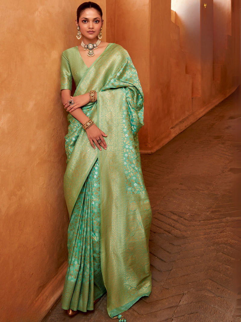 Mint Green Party Wedding Saree