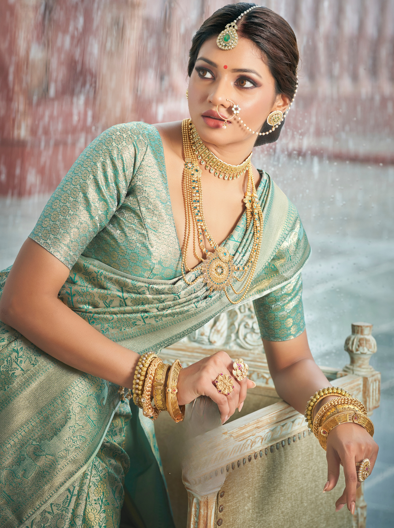 Silk Sarees Simple Long Necklace For Saree Traditional Paithani