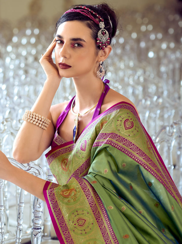 Pistachio Green Festive Saree