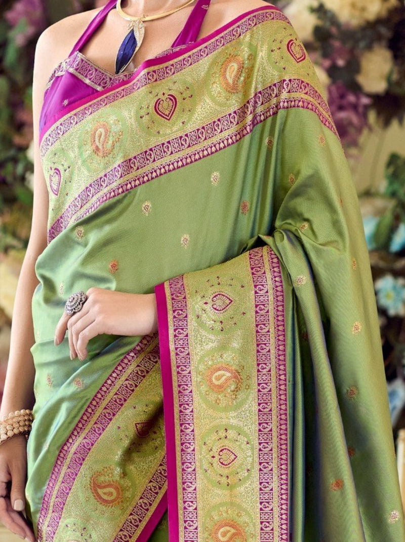 Pistachio Green Festive Saree