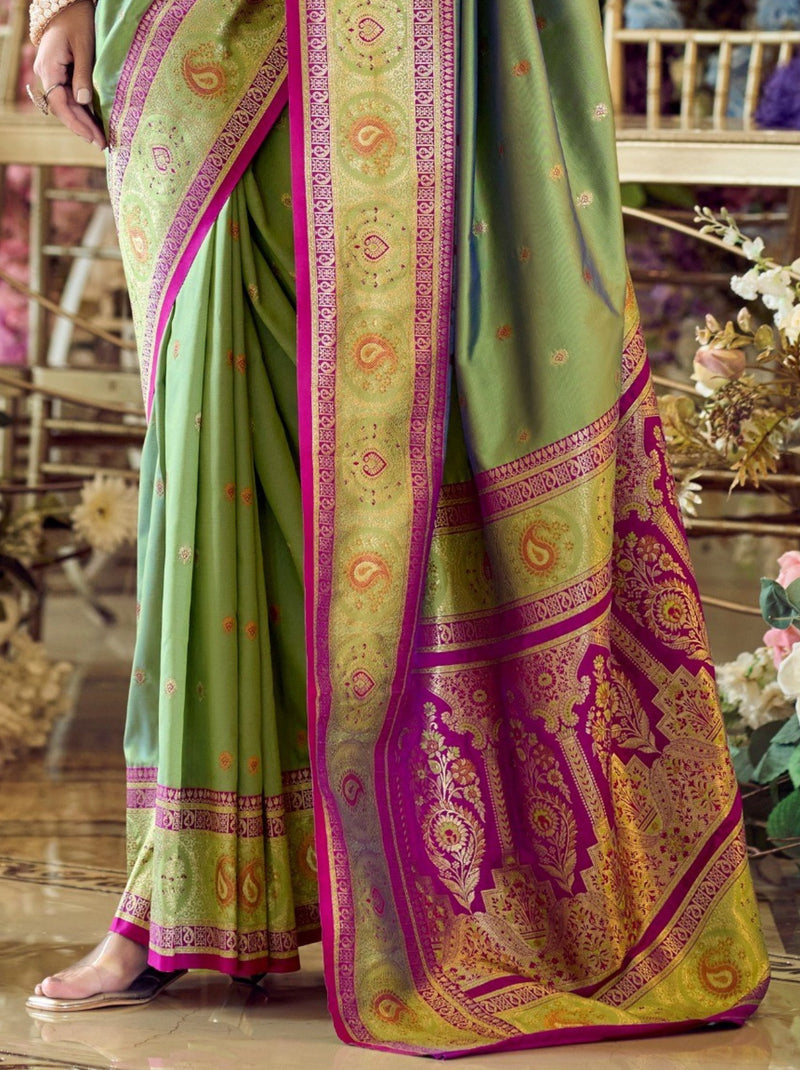 Pistachio Green Festive Saree