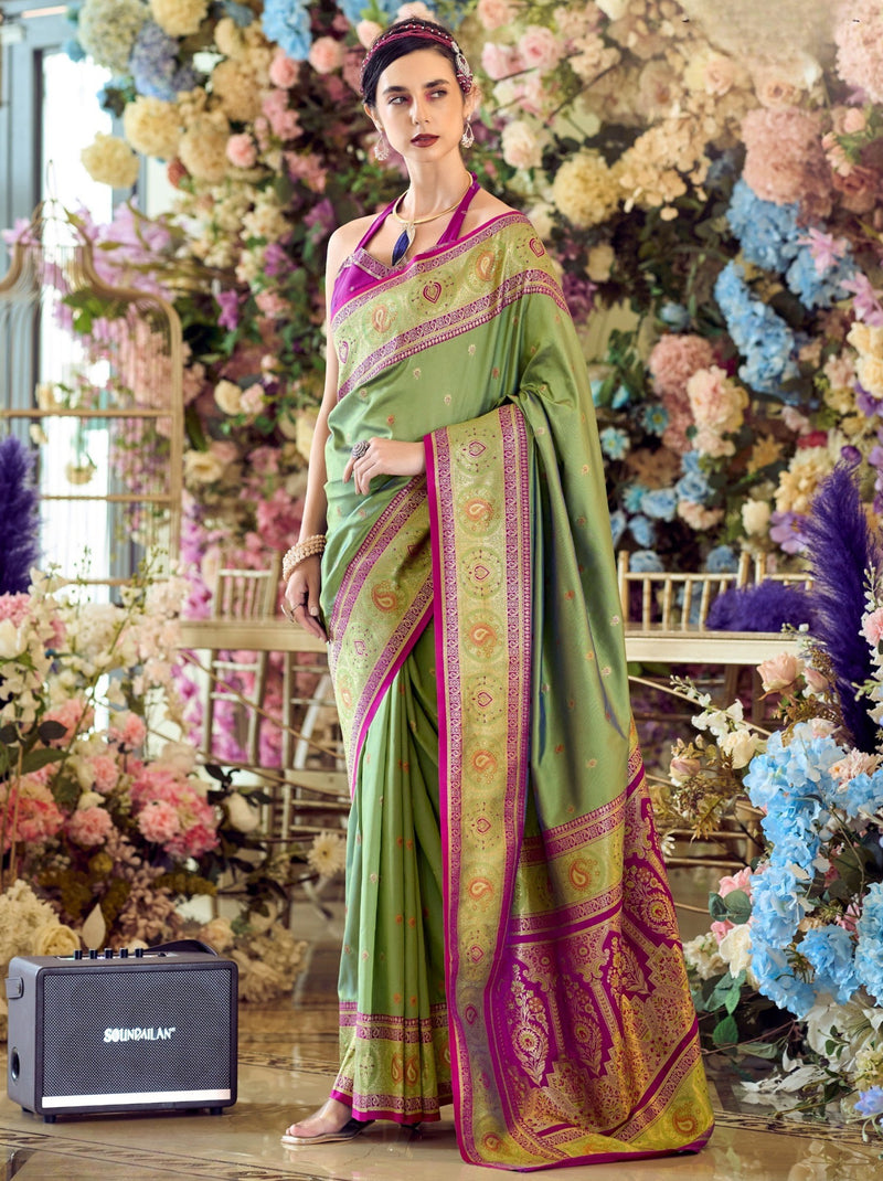 Pistachio Green Festive Saree