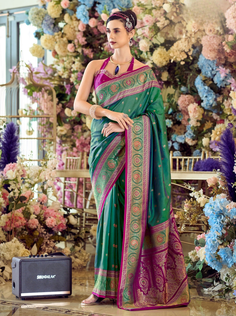 Emerald Green Festive Saree