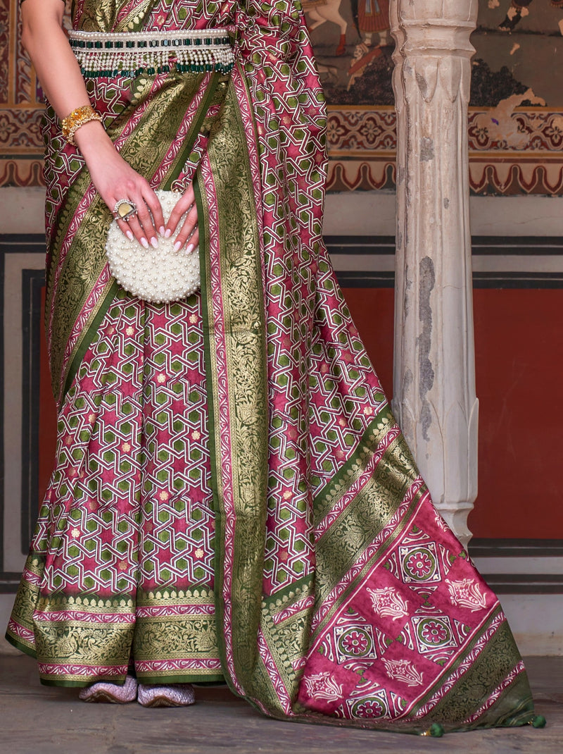 Fern Green Premium Patola Celebration Saree