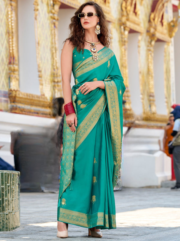 Persian Green Celebration Saree