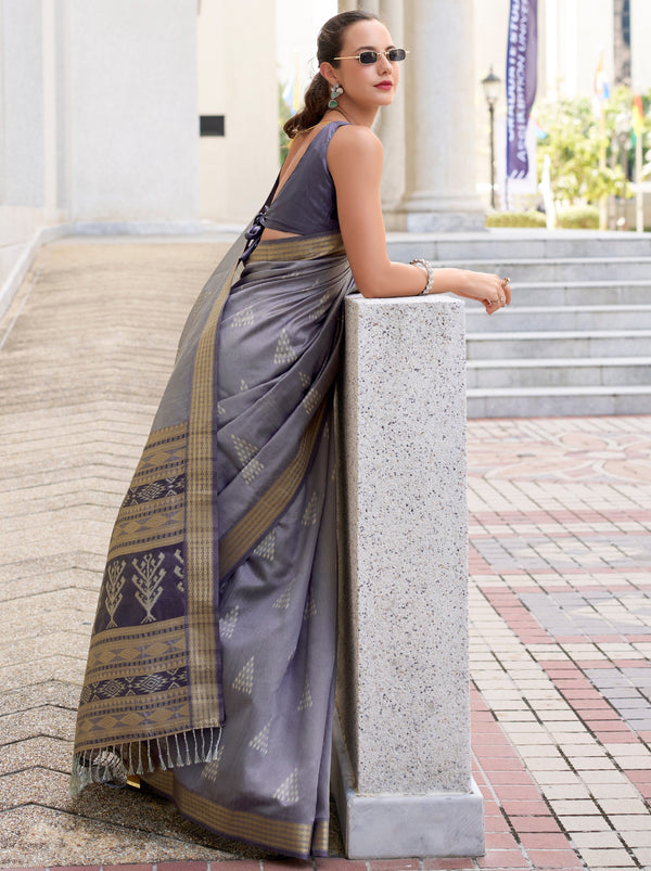 Lava Grey Celebration Saree