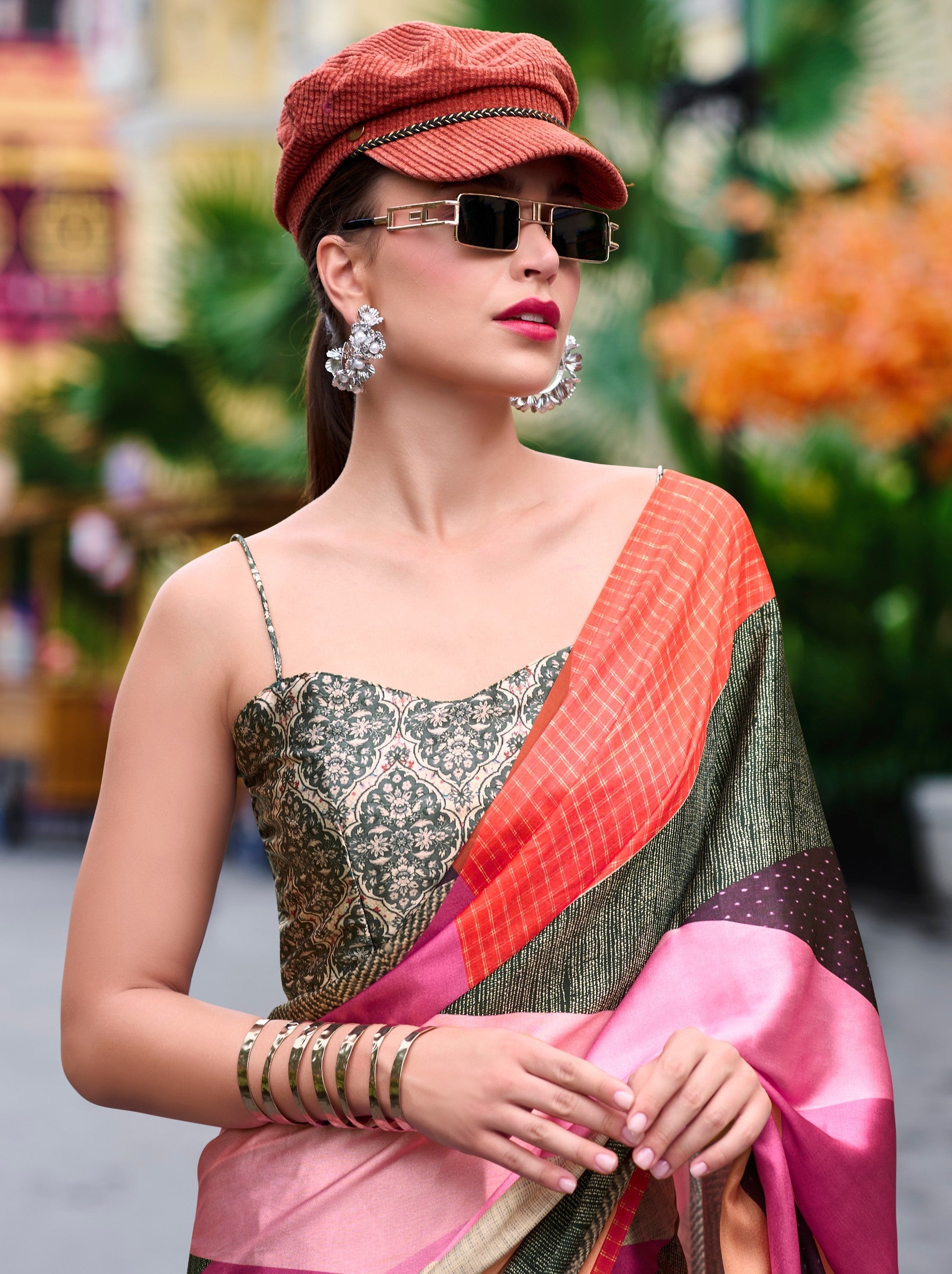 Shadow Grey Party Saree - TrendOye