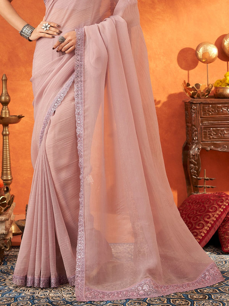 Lavender Violet Premium Ethnic Designer Saree