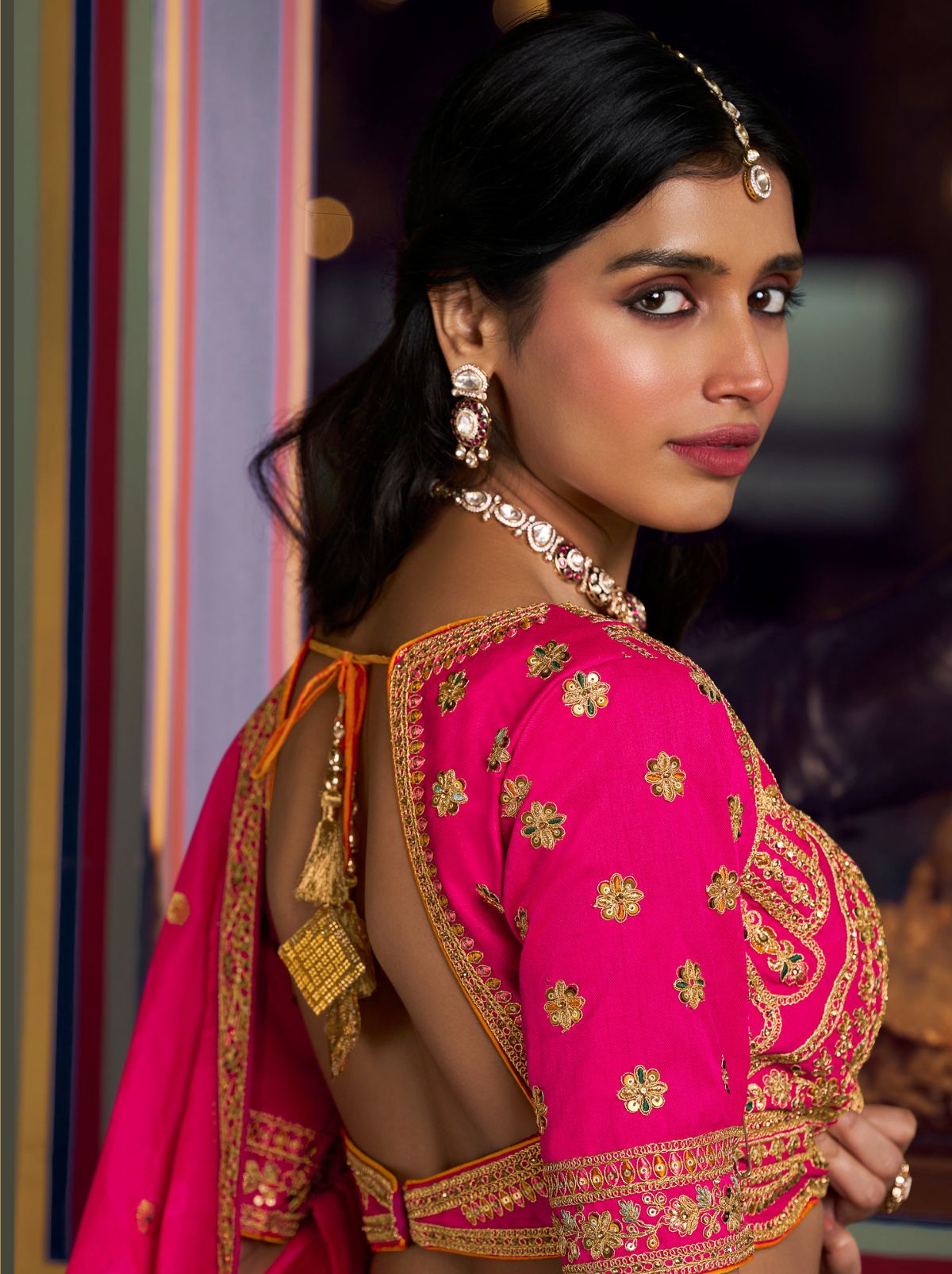 Multi-Color Exclusive Luxury Wedding Lehenga Set With Hand Embroidery Work