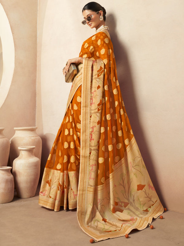 Pumpkin Orange Celebration Saree