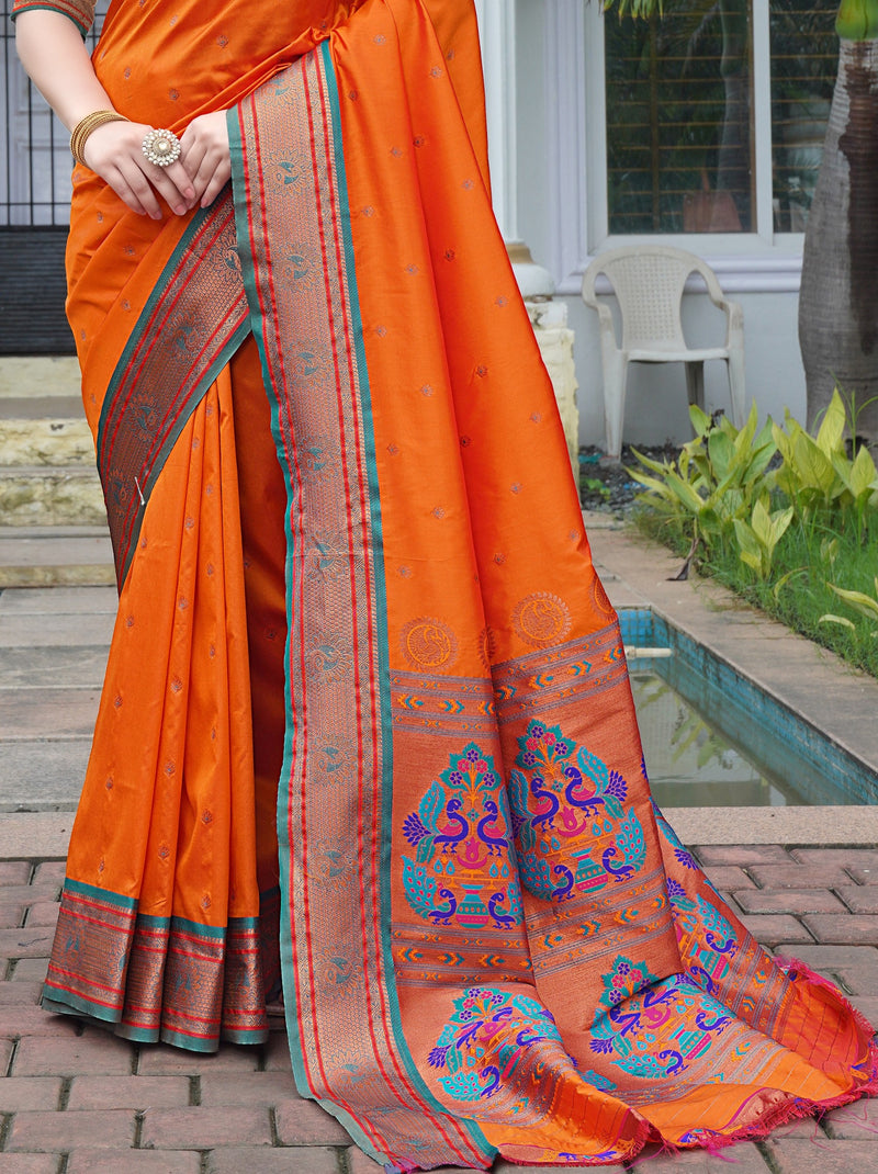 Tiger Orange Festive Saree