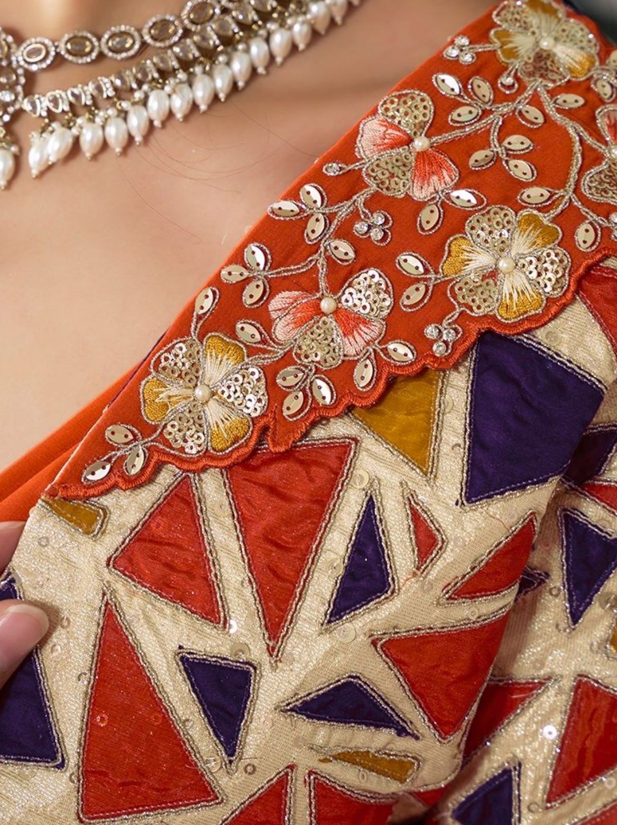 Squash Orange Premium Satin Silk Ready to Wear Saree with Belt