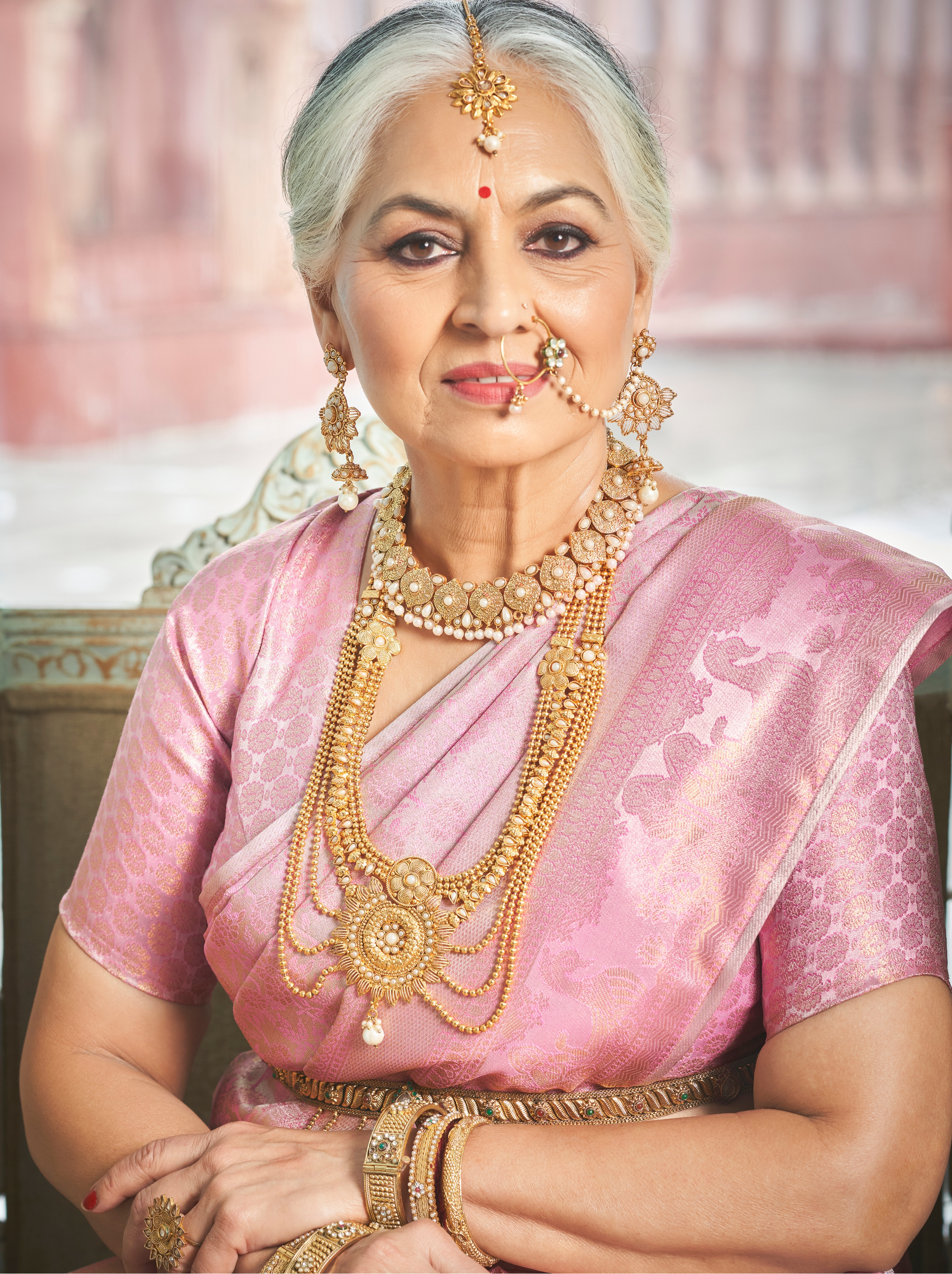 Carnation Pink Banarasi Silk Wedding Saree With Blouse Piece - TrendOye