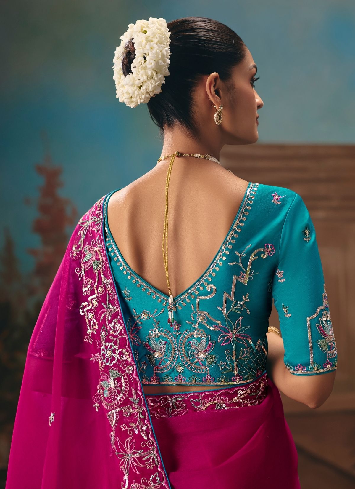 Cerise Pink Celebration Fancy Saree With Premium Blouse Piece - TrendOye