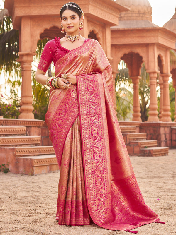 Ruby Pink Premium Soft Silk Festive Saree