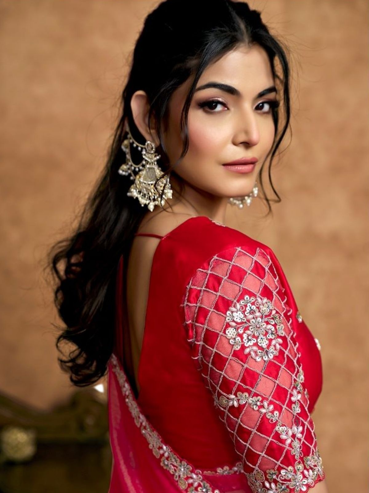Raspberry Pink Designer Party Wear Saree With Blouse Piece